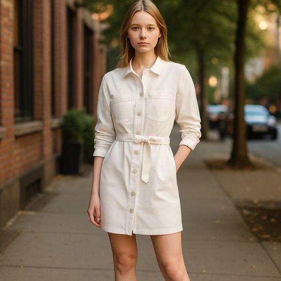 Sanctuary Dresses & Skirts - NWT Sanctuary The Utility Shirt Dress White Belted